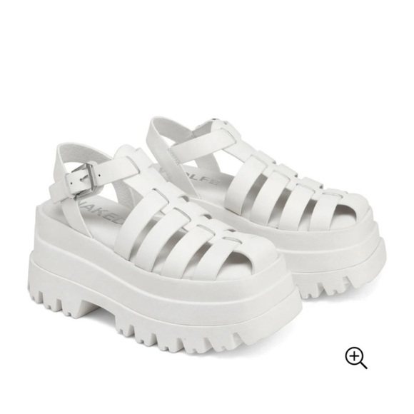 🔥🔥NAKED WOLFE- Devil a white Platform Fisherman Sandals - Picture 1 of 17
